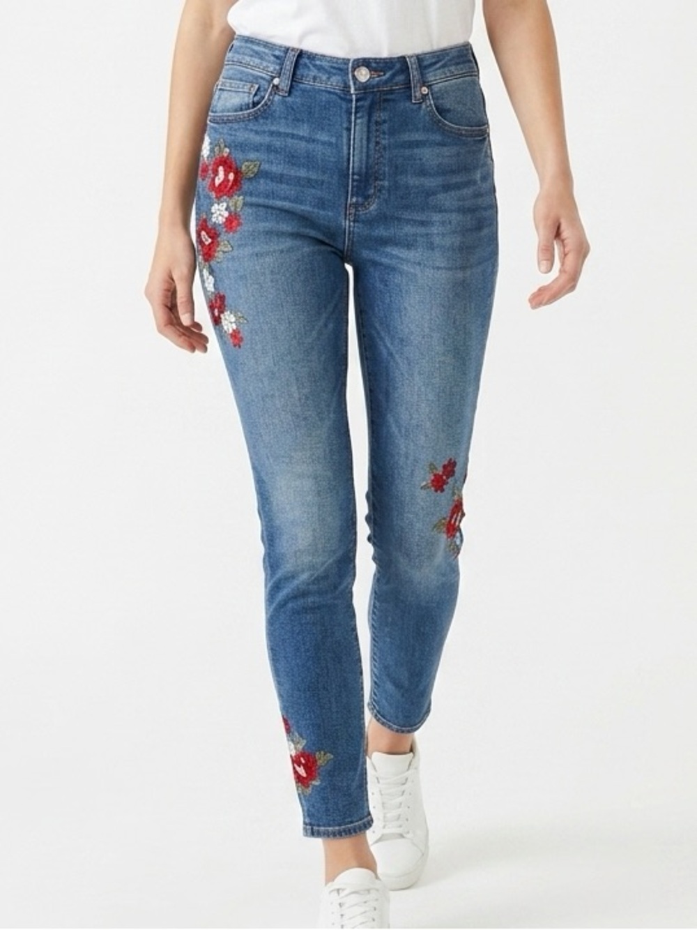 EXPRESS | Embroidered Floral High-Rise Blue Legging Jeans Women’s Size 10